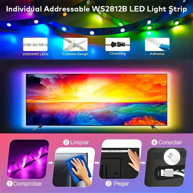 ws2812b rgbic 5050rgb led strip light app control chasing effect ws2812b rgbic 5050rgb led strip light app control chasing effect