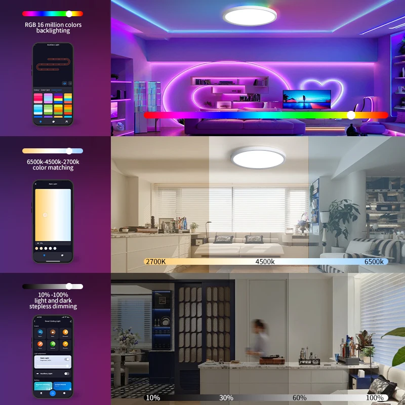 smart wifi led ceiling lamp 36w voice control alexa smart wifi led ceiling lamp 36w voice control alexa