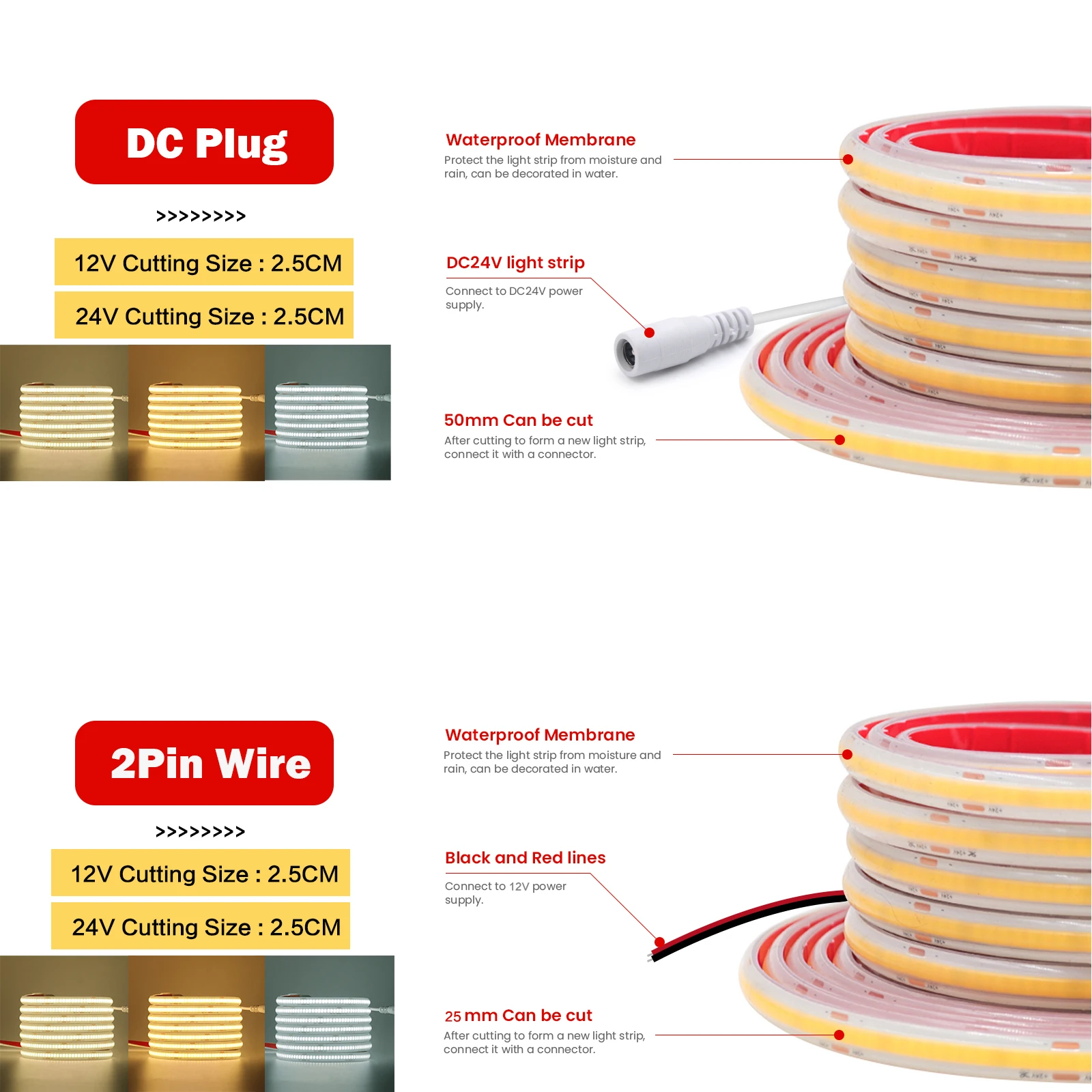 ip68 waterproof cob led strip lights ip68 waterproof cob led strip lights