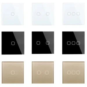 touch switch eu/uk standard white crystal glass panel