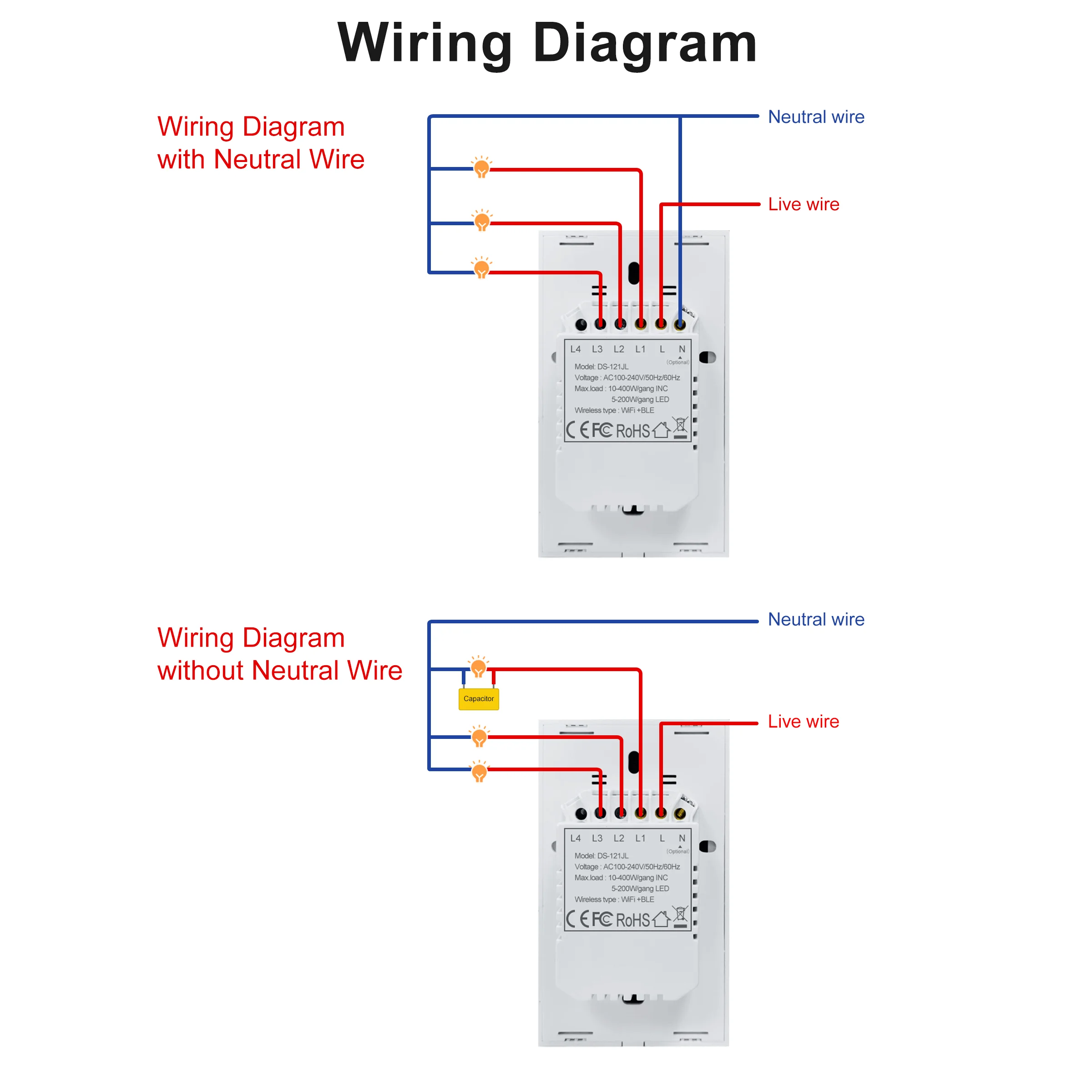 smart wifi touch switch no neutral wire required smart home smart wifi touch switch no neutral wire required smart home