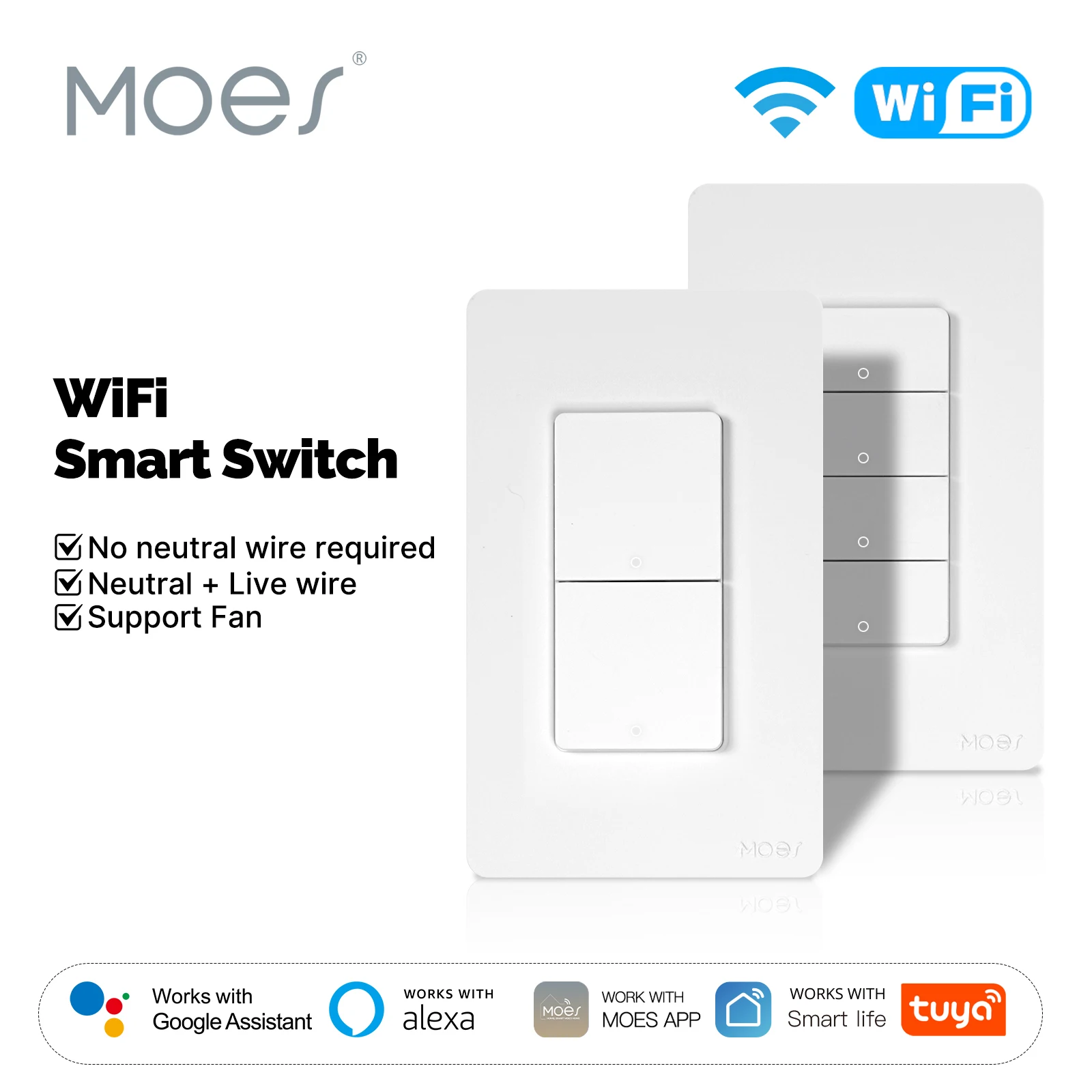 smart button wall switch (us single live/neutral wire),work with alexa and google home smart button wall switch (us single live/neutral wire),work with alexa and google home