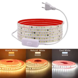 220v ip68 waterproof 120leds/m led strip light smd 2835 flexible ribbon tape