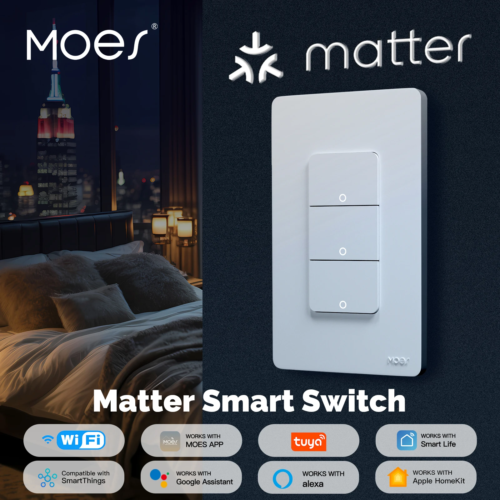 wifi matter switch smart light button wifi matter switch smart light button