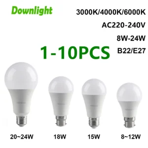 1 10pcs led bulb lamps ac220v e27 b22 light