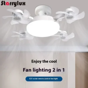 led smart silent fan light with e27 screw creative