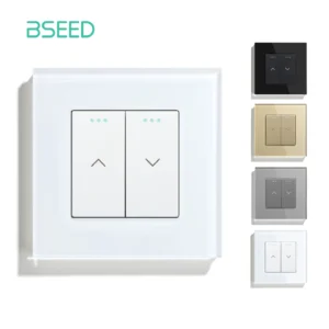 eu standard curtain switch wall switch glass frame motorized