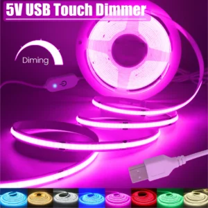 dc 5v usb touch dimmer cob led strip 320leds/m