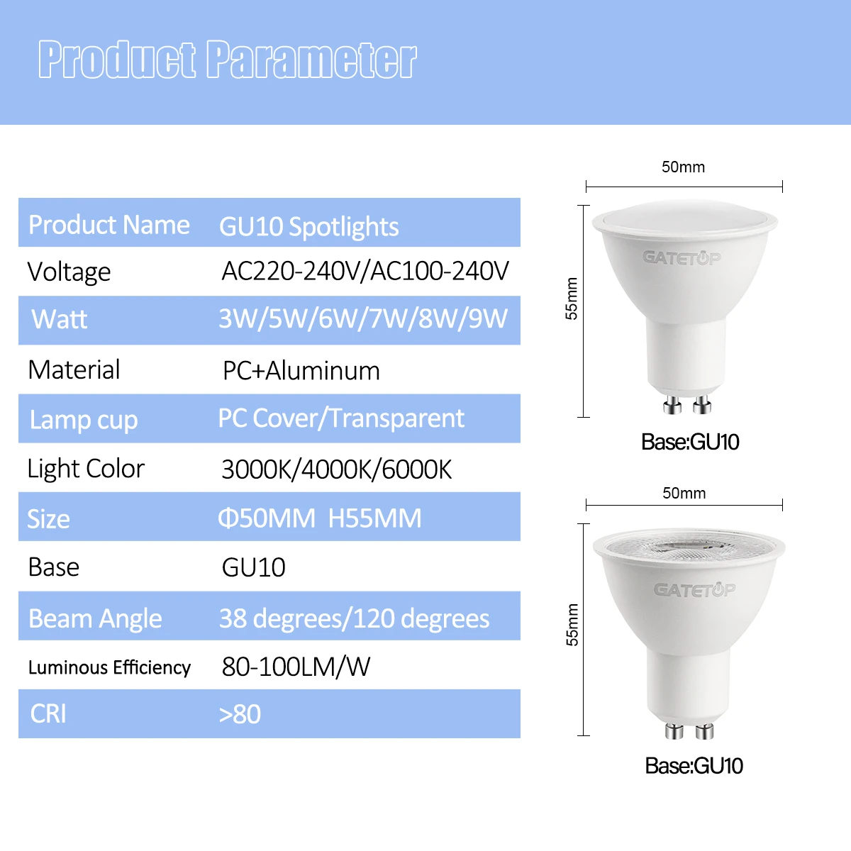 10pcs led spotlight gu10 bulb 5w 6w 7w 8w 9w gu10 ac 220v 10pcs led spotlight gu10 bulb 5w 6w 7w 8w 9w gu10 ac 220v