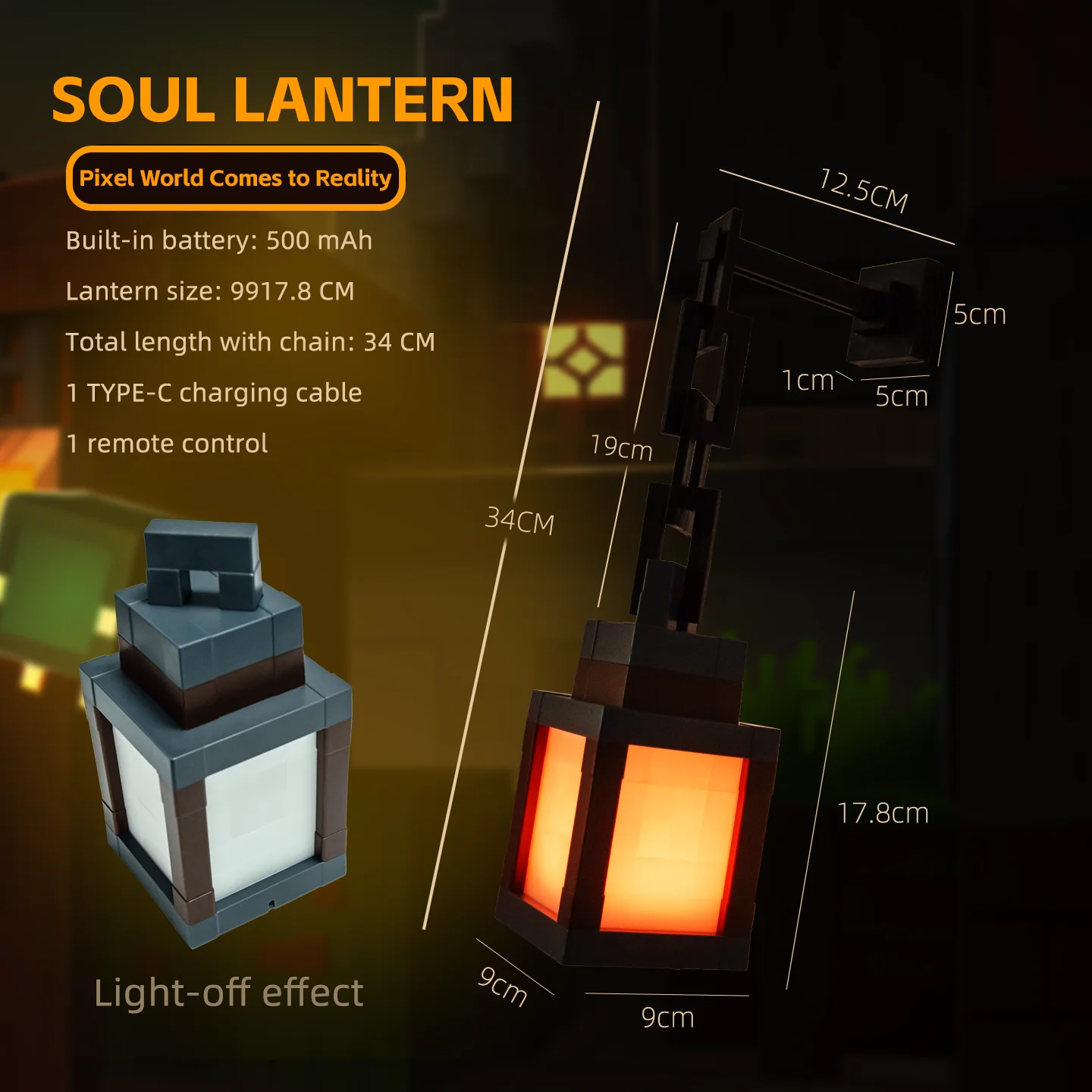 pixel style night light portable lantern tabletop ornament 16 colors lantern pixel style night light portable lantern tabletop ornament 16 colors lantern
