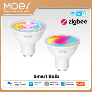 gu10 smart led bulb rgb+c+w white dimmable lamp smart