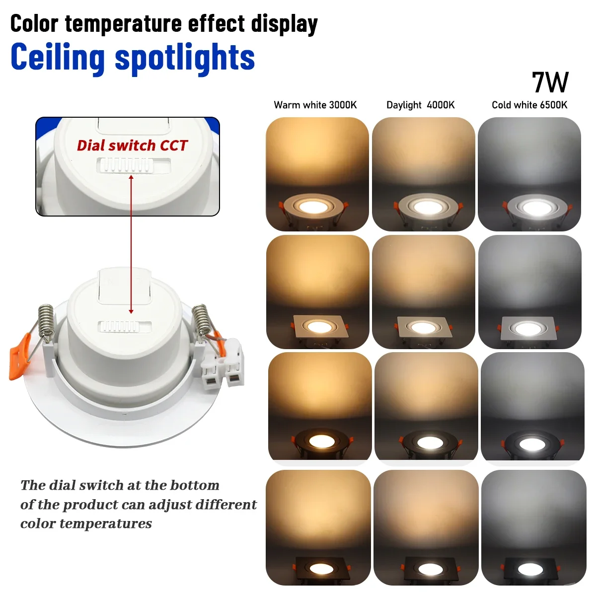 1 10pcs led surface mounted spot downlight cct 3000/4000/6500k 1 10pcs led surface mounted spot downlight cct 3000/4000/6500k
