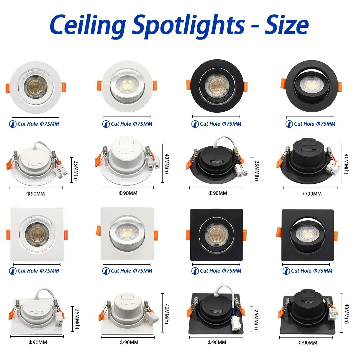 2pack round recessed led ceiling spotlight downlight 2pack round recessed led ceiling spotlight downlight