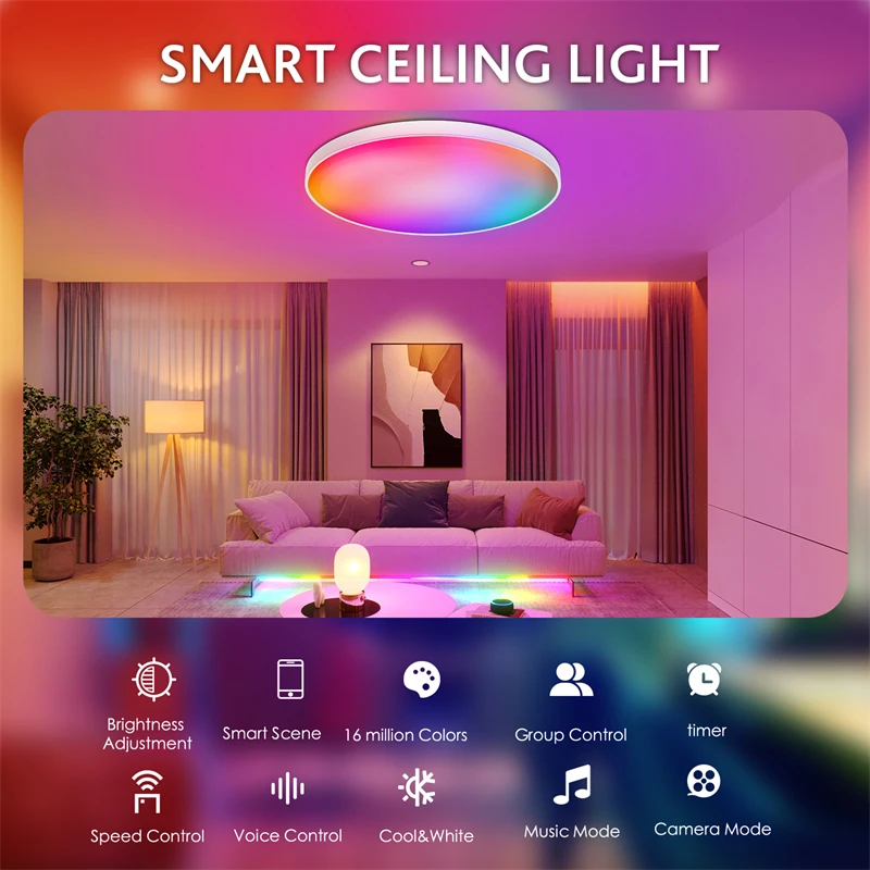 smart modern ceiling lamps 110v 220v 24w 30w rgb cct smart home led lights smart modern ceiling lamps 110v 220v 24w 30w rgb cct smart home led lights