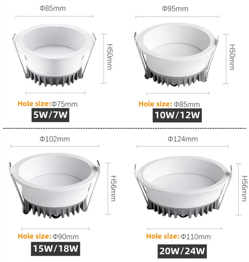 led down light anti glare tri color variable light 7w10w15w24w round ceiling background light led down light anti glare tri color variable light 7w10w15w24w round ceiling background light