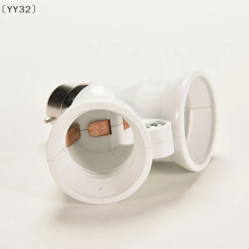 〔yy32〕 1 pcs b22 to 2 x e27 bayonet light bulb lamp converter adapter splitter screw socket 〔yy32〕 1 pcs b22 to 2 x e27 bayonet light bulb lamp converter adapter splitter screw socket