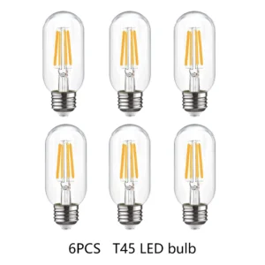 6pcs t45 led bulbs e27 edison retro style 220v