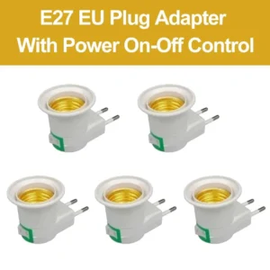5pcs e27 led light socket white lamp holder to eu