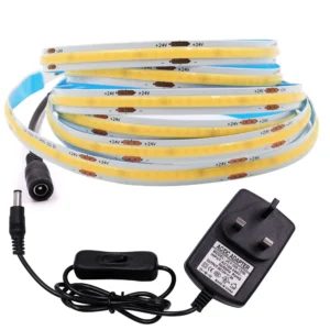 12v cob led strip with switch power kit us eu uk au