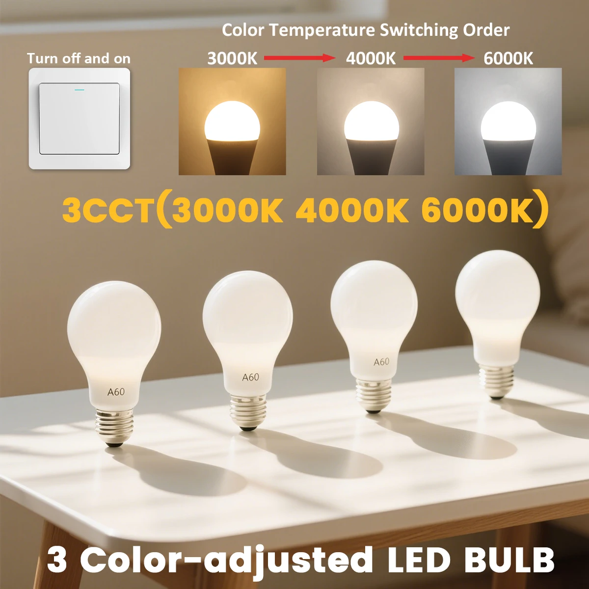5pcs wall switch 3 cct e27 b22 bulb color temperature ac220v 5pcs wall switch 3 cct e27 b22 bulb color temperature ac220v