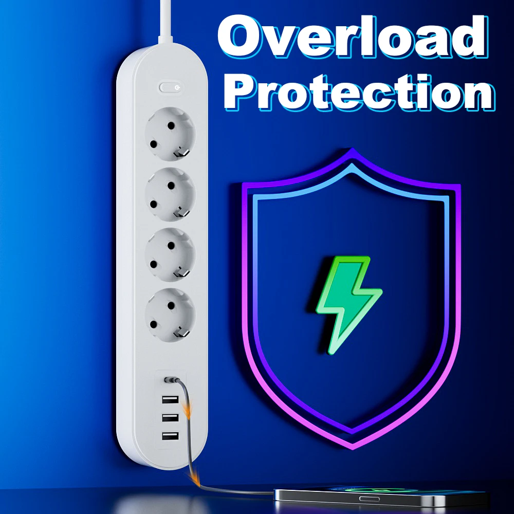1 high end 8 in 1 power strip with overload protection, one master switch, 4 ac outlet 1 high end 8 in 1 power strip with overload protection, one master switch, 4 ac outlet