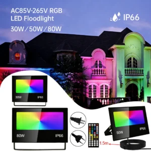 220v 110v rgb outdoor led spotlight floodlight