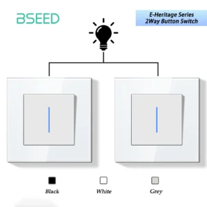 e series mechanical button switch 1/2gang 2way wall light switch