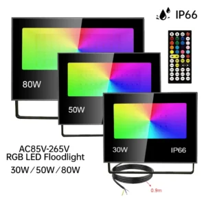 ac85 265v rgb floodlight outdoor lighting 30w 50w 80w rgb