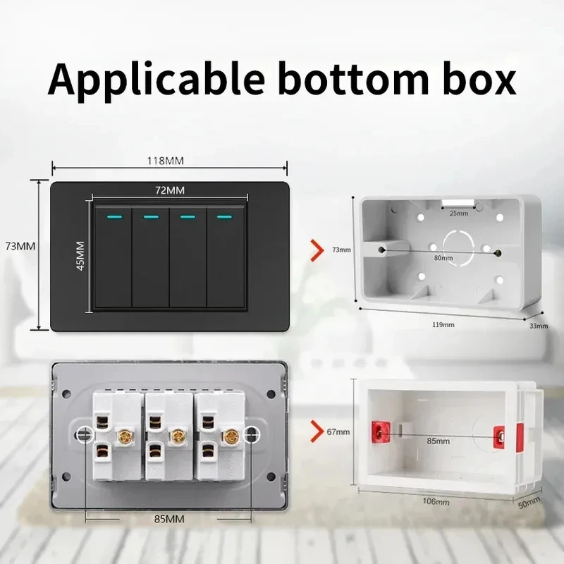 118 rectangular pc panel rocker switch universal 16a wall switch for home 118 rectangular pc panel rocker switch universal 16a wall switch for home