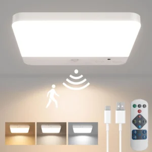 cordless led motion sensor night light, 4000mah usb rechargeable led light with remote control
