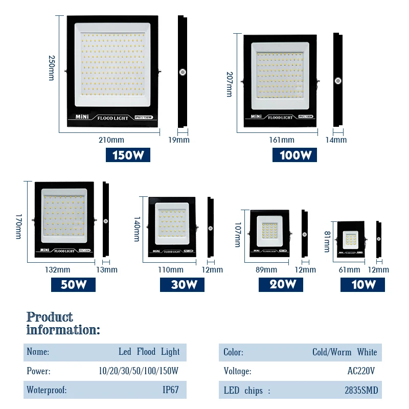 2pcs/lot led flood light ac220v 10w 20w 30w 50w 100w 150w outdoor floodlight 2pcs/lot led flood light ac220v 10w 20w 30w 50w 100w 150w outdoor floodlight
