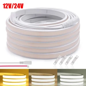 dc 12v 24v cob led strip neon light dimmable 320led/m flexible silicone rope