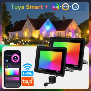 rgb floodlight smart app control led garden spotlight ip66