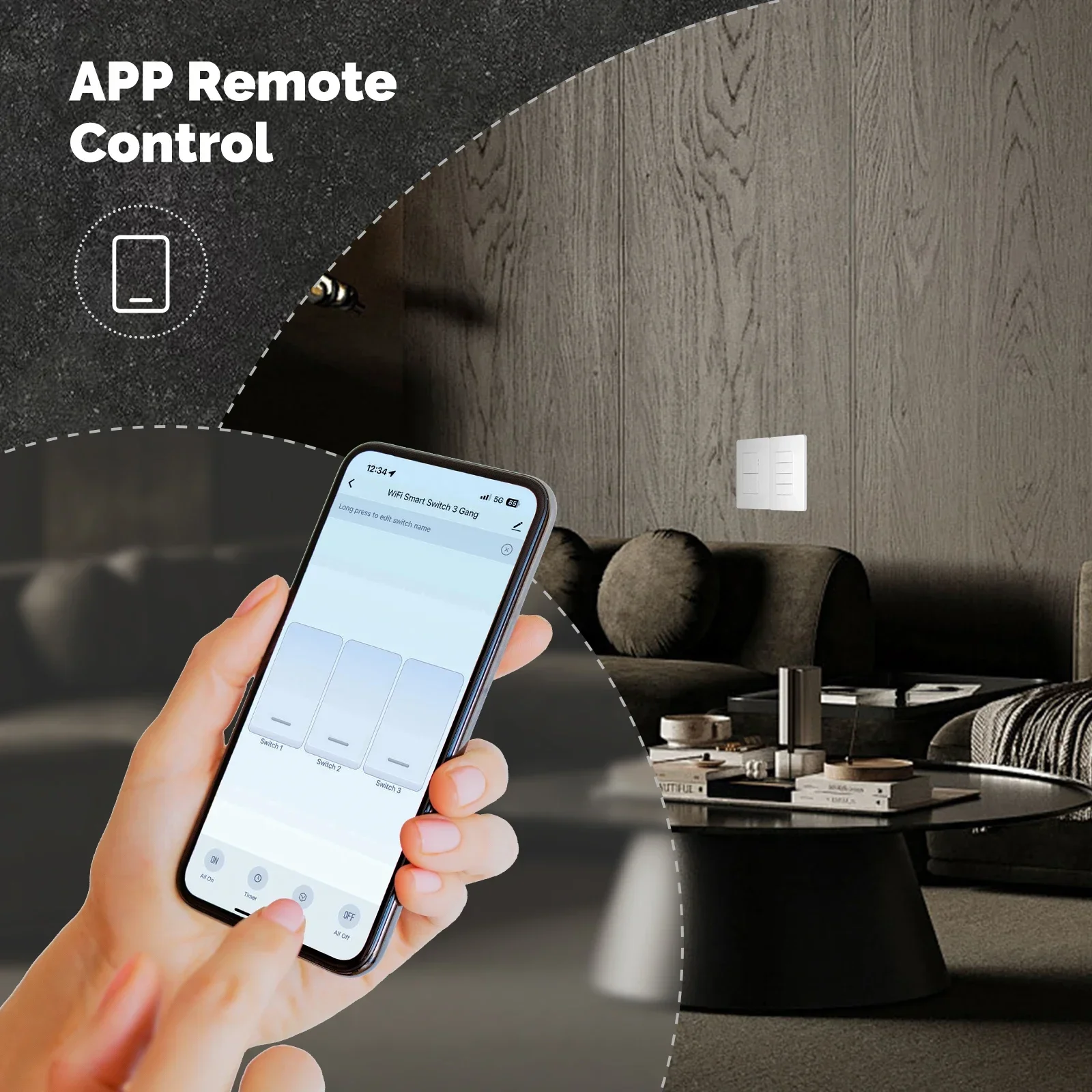 smart button wall switch (us single live/neutral wire),work with alexa and google home smart button wall switch (us single live/neutral wire),work with alexa and google home