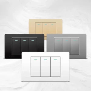 pc panel parallel 3gang 2way grey black white gold wall switch