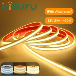 ip68 waterproof cob led strip light dc12v 24v 320leds/m