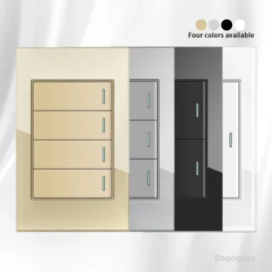 type us mexico 1/2/3/4/gang 2/3way wall light switch brazil tempered glass