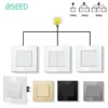 1/2Gang 1 Way 2 Way 3 Way Button Switch 10A EU Standard Home Switch