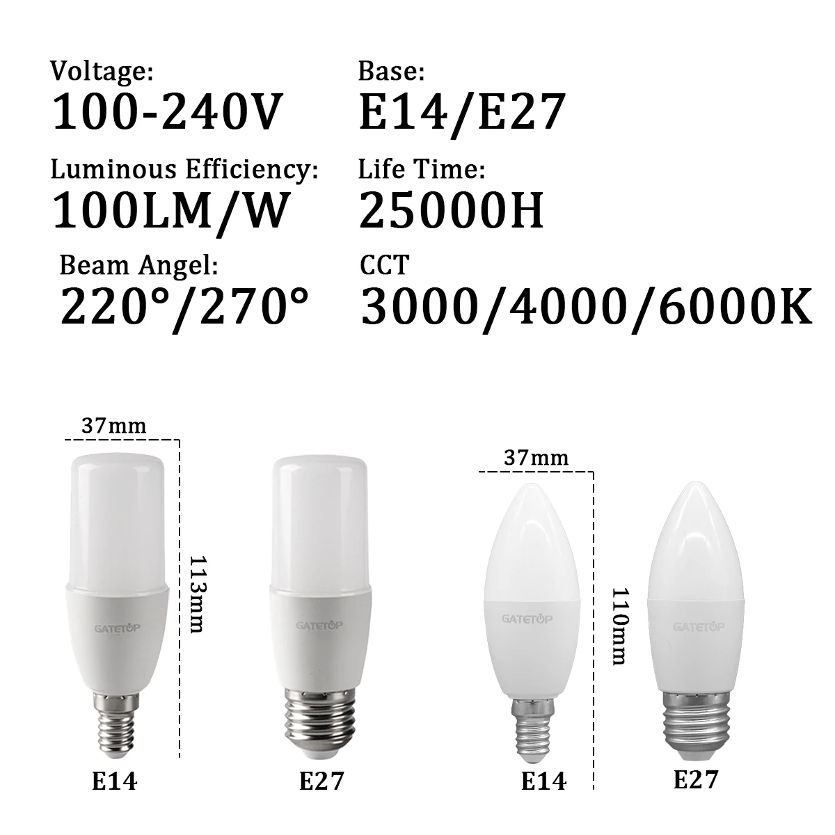 2 8pcs 220v 9w led candle bulb e14/e27 base c37 t37 4000k daylight natural light4000k 2 8pcs 220v 9w led candle bulb e14/e27 base c37 t37 4000k daylight natural light4000k