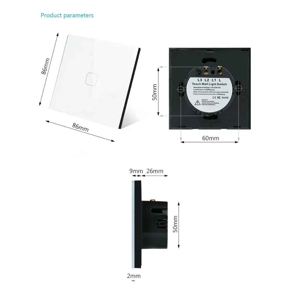touch switch eu/uk standard white crystal glass panel touch switch eu/uk standard white crystal glass panel