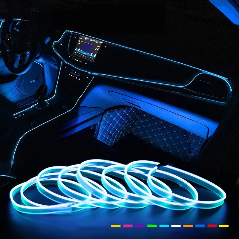 2m/3m/5m led car interior decoration light el wiring neon strip 2m/3m/5m led car interior decoration light el wiring neon strip
