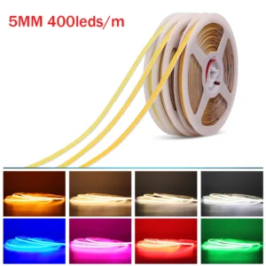 5m led strip light 12v 24v cob led strip high density flexible dimmable led tape
