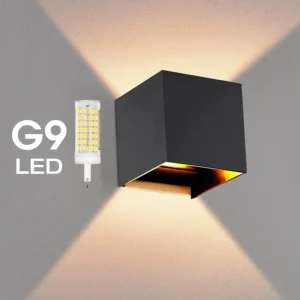 modern led wall lamp waterproof ip65 aluminum led wall light outdoor indoor g9 replaceable bulb