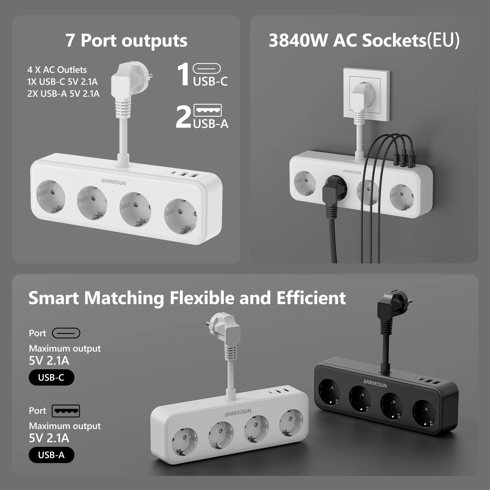eu power strip with 2 usb a and 1 type c port 4 ac outlet fast charge electrical extension socket eu power strip with 2 usb a and 1 type c port 4 ac outlet fast charge electrical extension socket