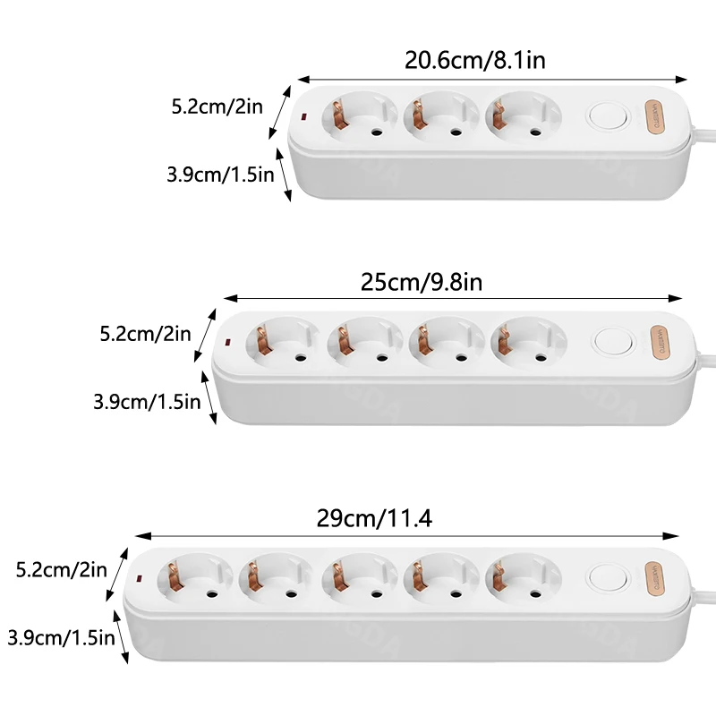 power strip eu plug 3/4/5 way outlets electrical extension 2m cord 16a sockets independent control switches for home office power strip eu plug 3/4/5 way outlets electrical extension 2m cord 16a sockets independent control switches for home office