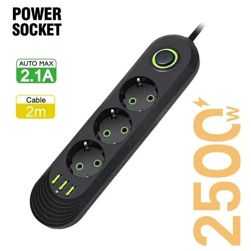 2500w eu plug ac outlet multiprise power strip extension 2500w eu plug ac outlet multiprise power strip extension
