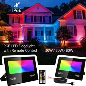 ac85 265v rgb led floodlight 80w 50w 30w ip66 waterproof outdoor projector
