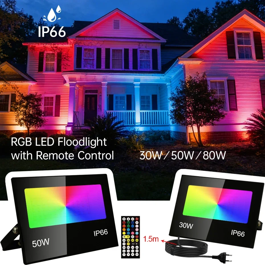 ac85 265v rgb led floodlight 80w 50w 30w ip66 waterproof outdoor projector ac85 265v rgb led floodlight 80w 50w 30w ip66 waterproof outdoor projector