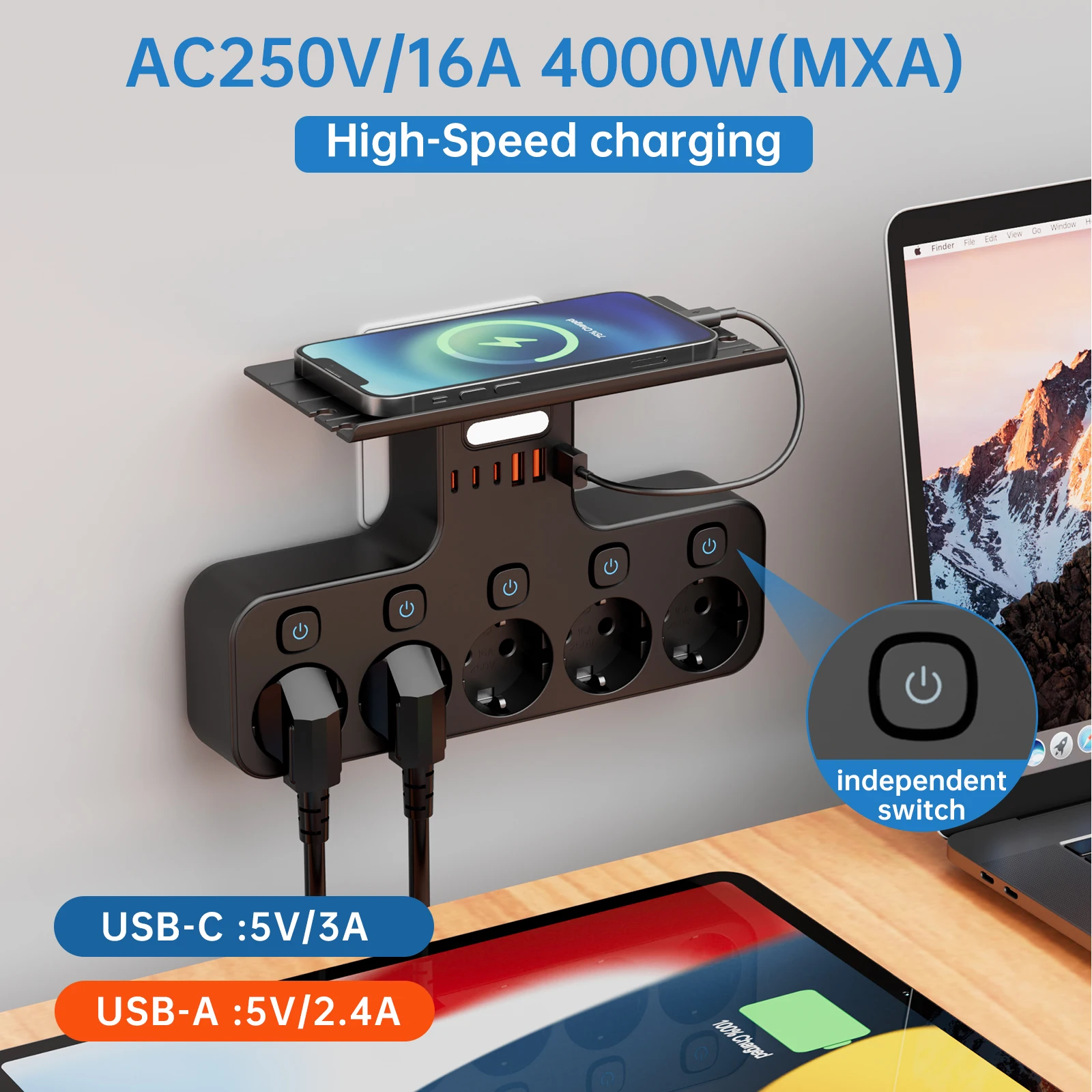 4000w eu plug multi function wall mounted power strip independent switches 4000w eu plug multi function wall mounted power strip independent switches