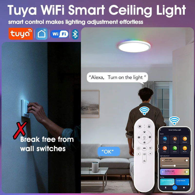 smart wifi led ceiling lamp 36w voice control alexa smart wifi led ceiling lamp 36w voice control alexa